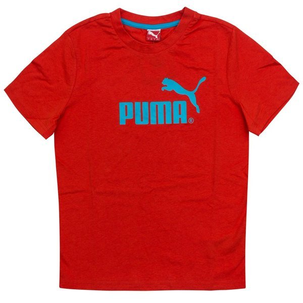 Puma T-Shirt Logo Red/Blue Kids | www.unisportstore.com