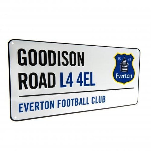 Everton Official FC Goodison Road Metal Street Sign 40cm x 18cm