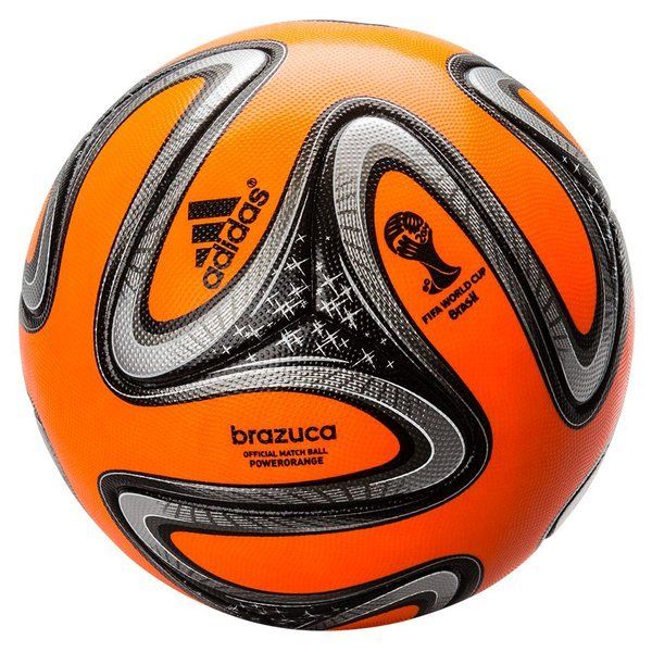 ADIDAS Brazuca Power Orange Official Match Ball, World Cup 2014 Soccer, size.5