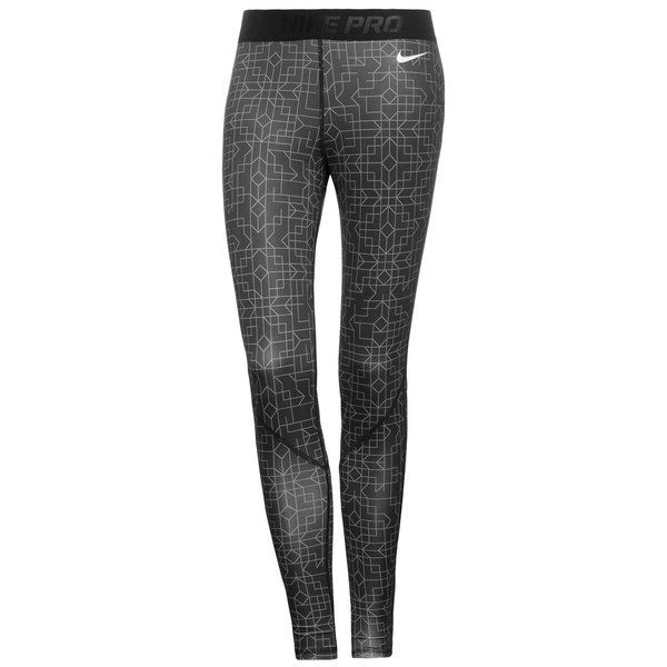 Nike Nike Pro Hyperwarm II Print Tights Grey/White Womens