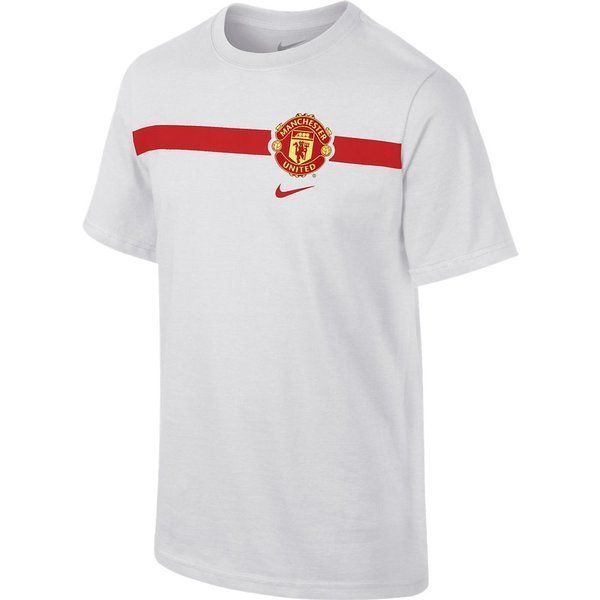 Nike Manchester United T-Shirt Team Hvid/Rød Børn | www.unisportstore.fr