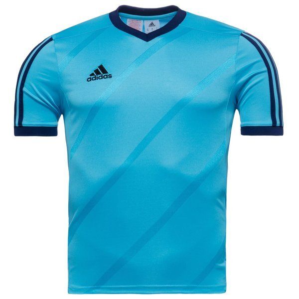blue adidas football shirt