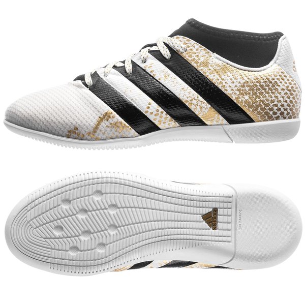 adidas ACE 16.3 Primemesh IN Stellar Pack - White/Core Black/Gold Metallic  Kids | www.unisportstore.com