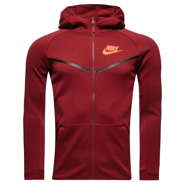 Nike Hoodie Fz Tech Fleece Team Red Total Orange Kids Www Unisportstore Com