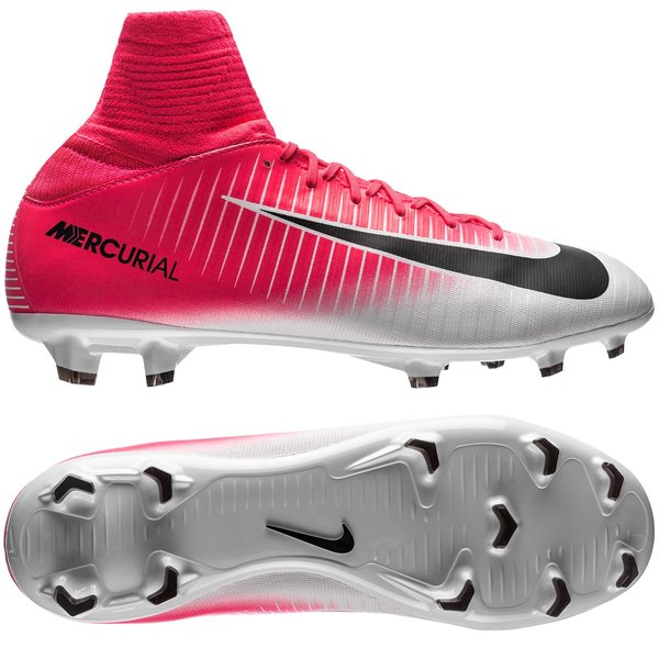 mercurial superfly v fg pink and white
