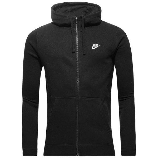 Nike Sportswear Hoodie FZ Fleece - Black/White | www.unisportstore.com