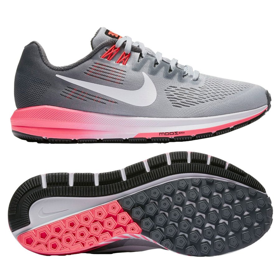 Nike Chaussures de Running Air Zoom Structure 21 - Gris/Blanc/Rose Femme