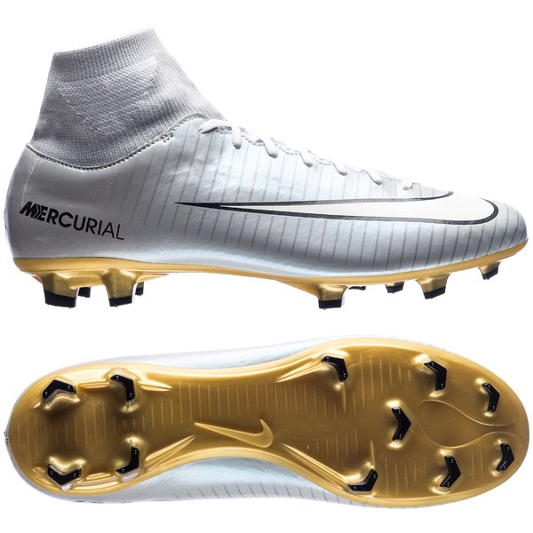 nike cr7 white and gold