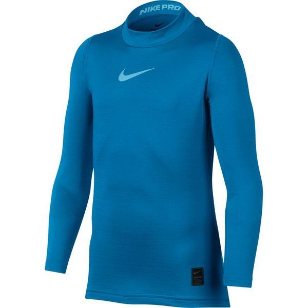 Nike Pro Warm Mock L/M - Blauw/Turquoise Kids | www.unisportstore.nl