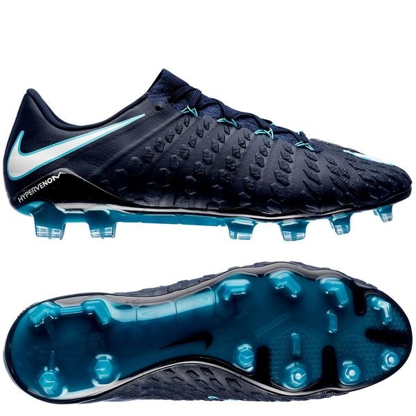 Nike Junior Hypervenom Phantom III DF FG Soccer Cleats Blue
