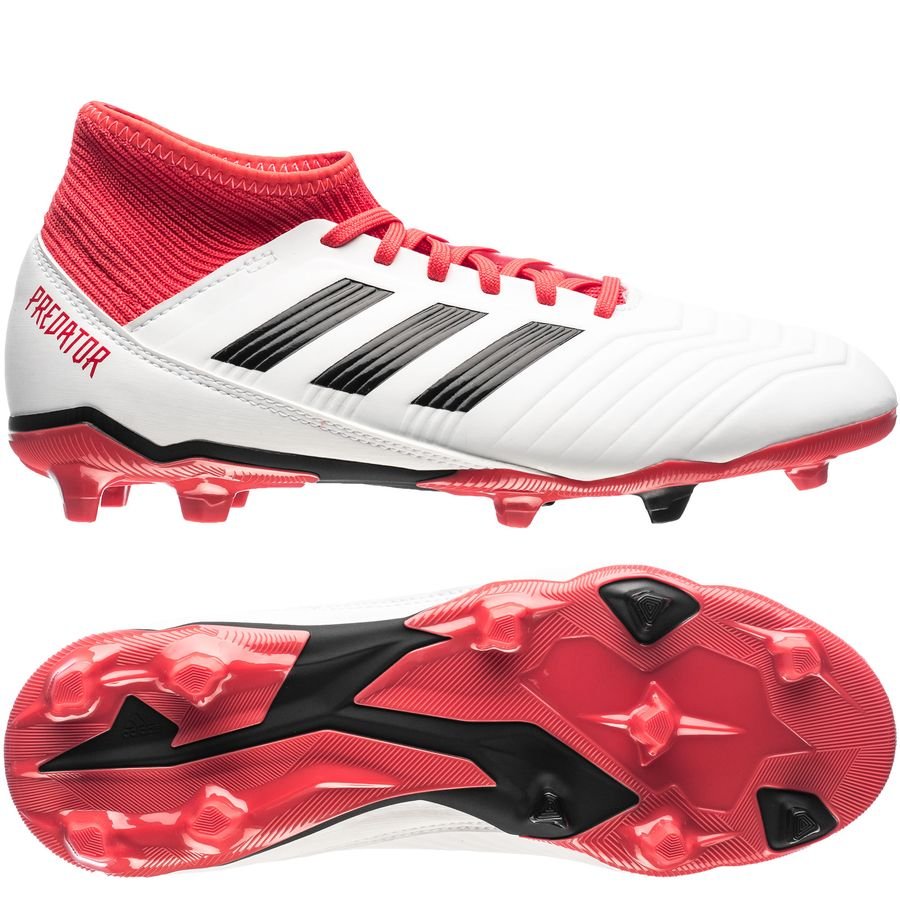 adidas Predator 18.3 FG/AG Cold Blooded - Footwear White/Core Black/Real  Coral Kids | www.unisportstore.com