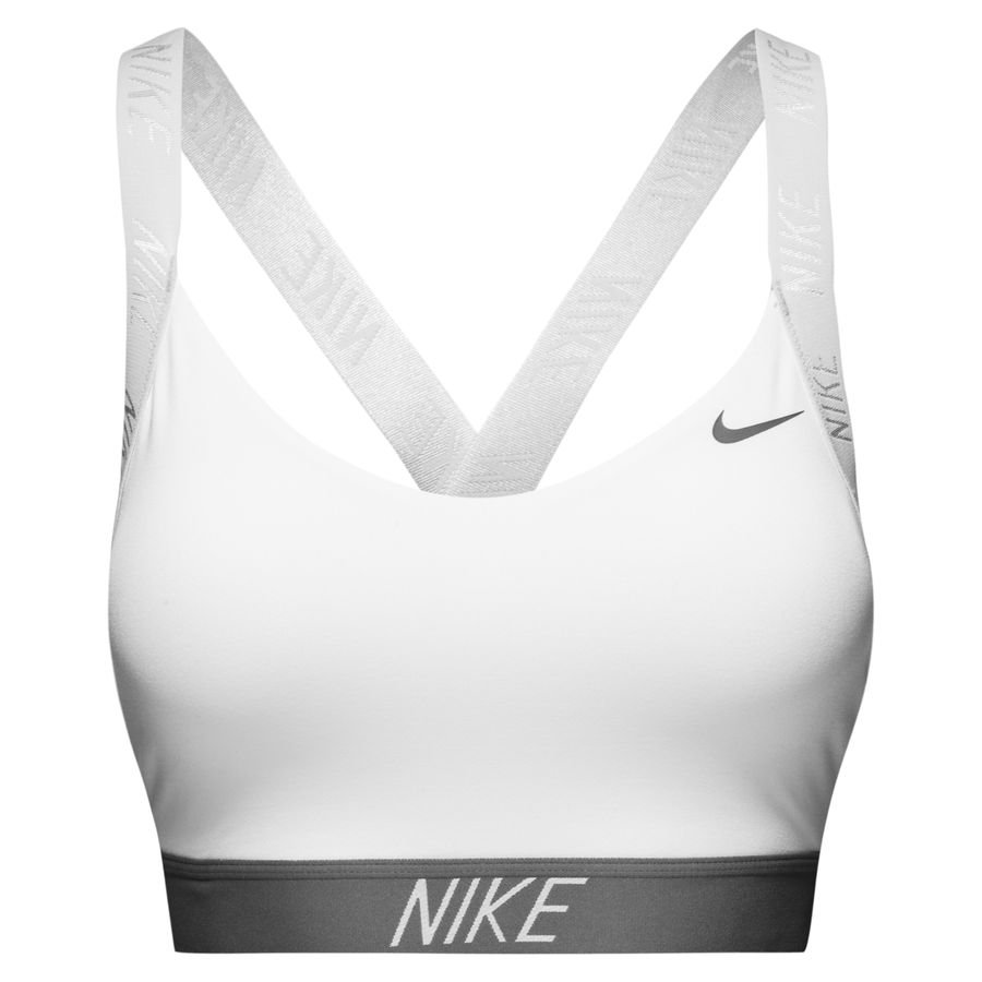 Nike Pro Indy Logo Sports Bra - White/Grey Woman
