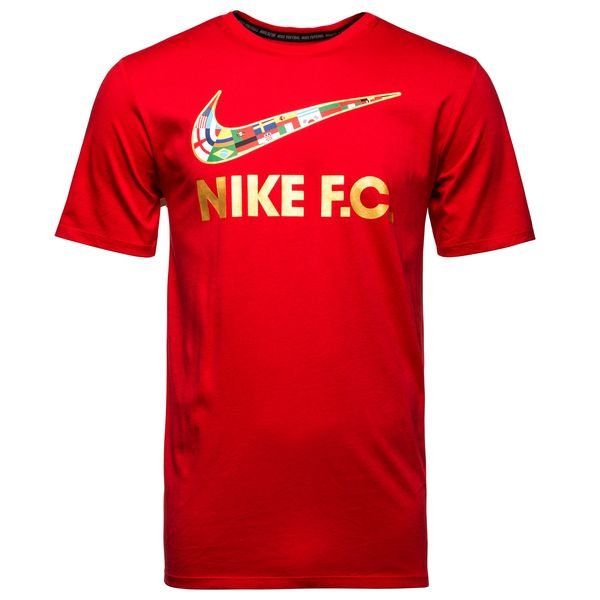 gold and red nike shirt