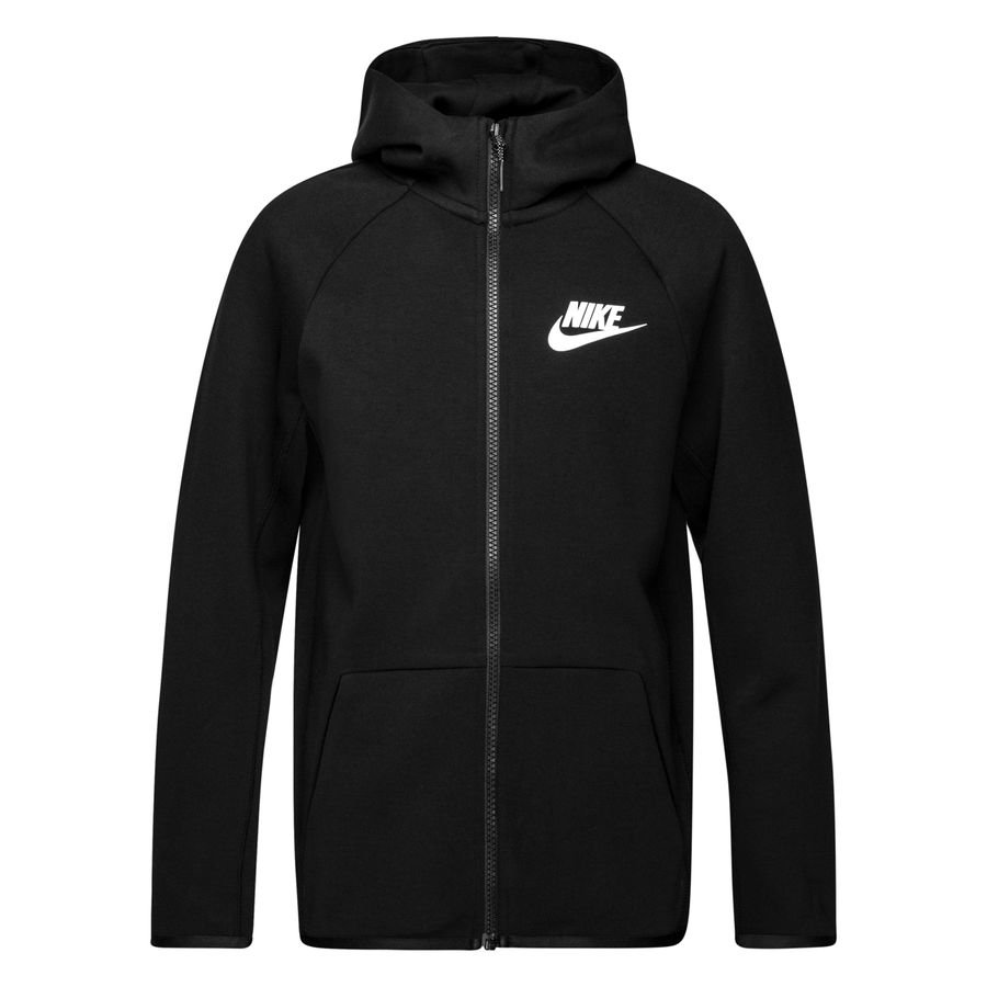 Nike Hættetrøje Tech Fleece Essentials FZ - Sort/Hvid Børn thumbnail