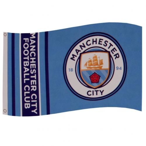 Manchester City Flagga Logo - Blå
