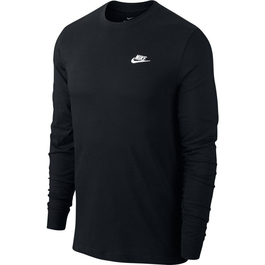 Nike T-Shirt NSW Club Lange Ærmer - Sort/Hvid thumbnail