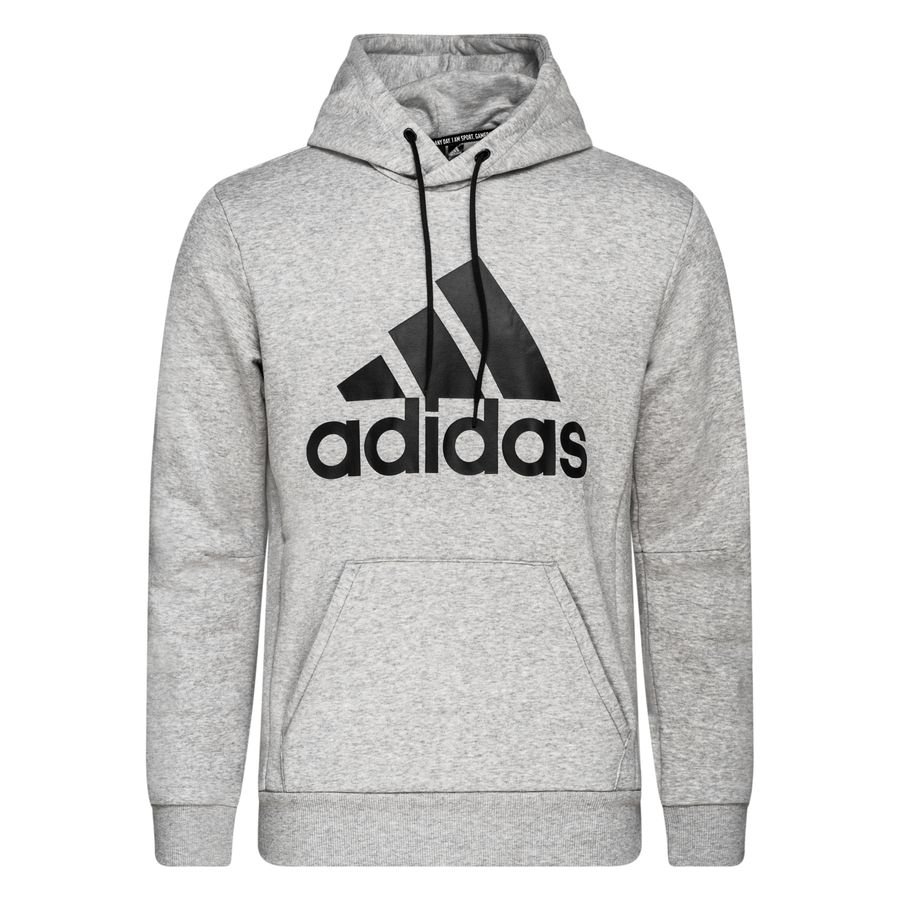 grey adidas hoodie with white logo