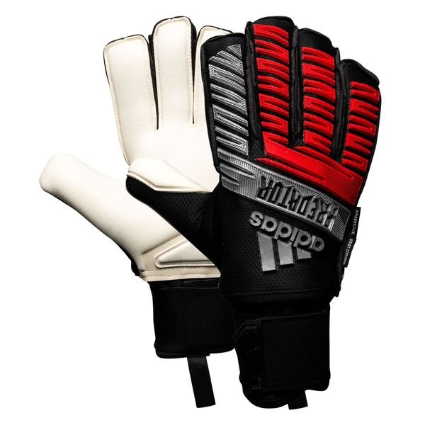 adidas Goalkeeper Gloves Predator Ultimate Fingersave 302 Redirect -  Black/Silver Metallic/Hi-Res Red | www.unisportstore.com