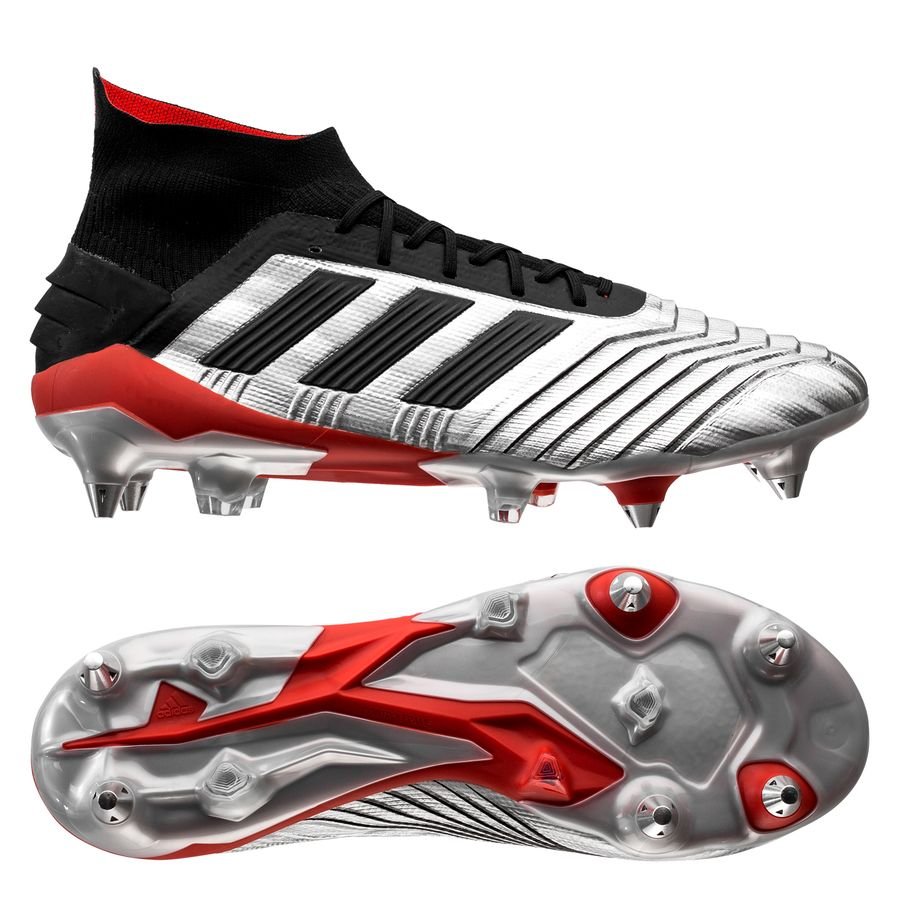 adidas Predator 19.1 SG Redirect - Silver Metallic/Core Black/Red | www.unisportstore.com