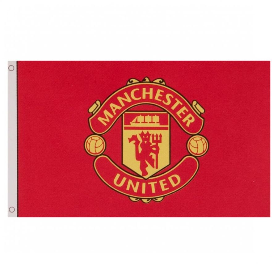 Manchester United Flagga Logo - Röd