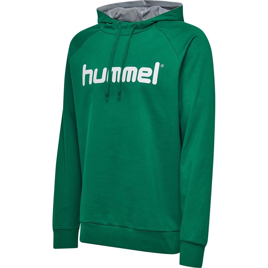 Hummel Go Cotton Logo Hættetrøje - Grøn thumbnail