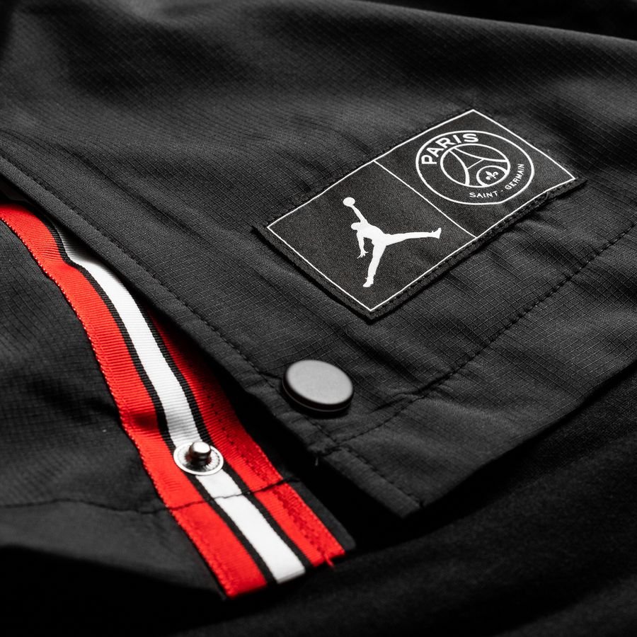 Nike Jacket coach Jordan x PSG - Black/Red LIMITED EDITION | www