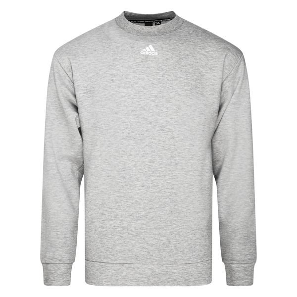 adidas Sweatshirt Crew Must Haves - Medium Grey Heather/White | www.unisportstore.com