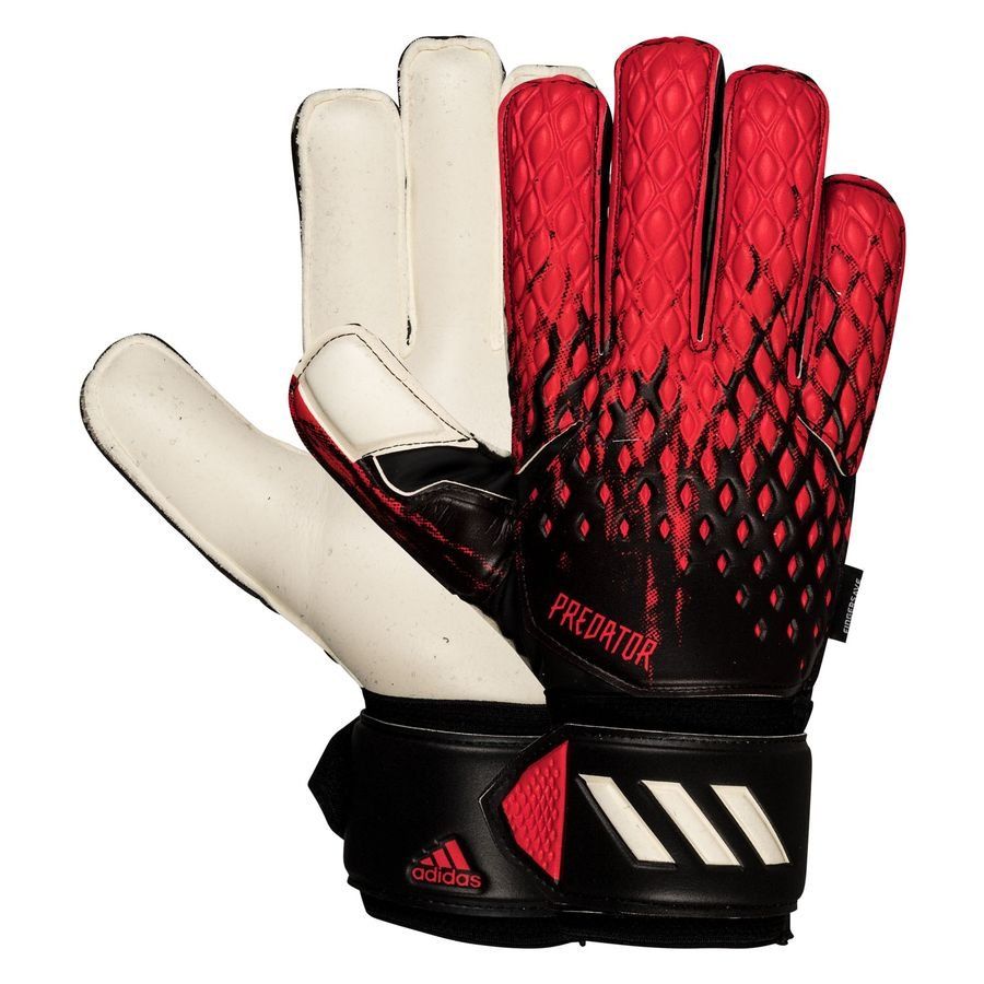 red and black football gloves
