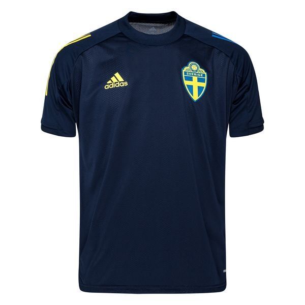 adidas Sweden Training T-Shirt EURO 2020 - Indigo/Yellow | www ...