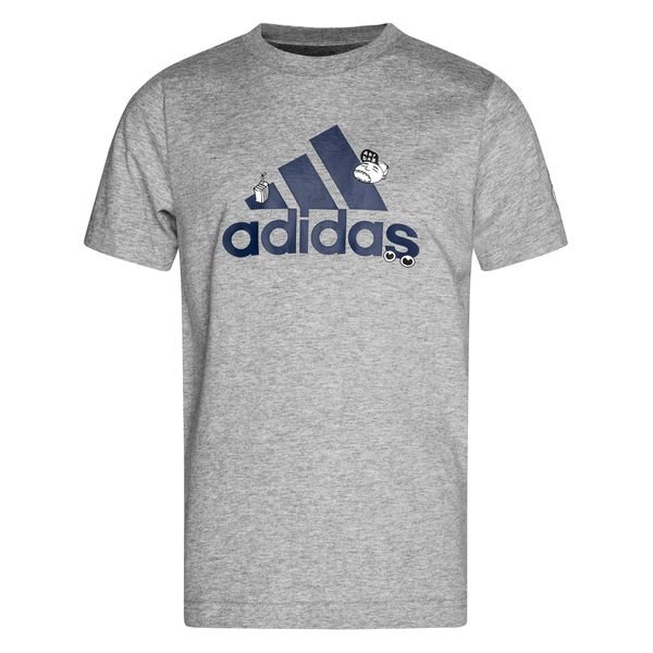 adidas Badge T-Shirt - Medium Grey Heather/Navy/White Kids | www ...
