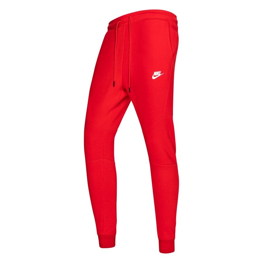 red tech fleece pants