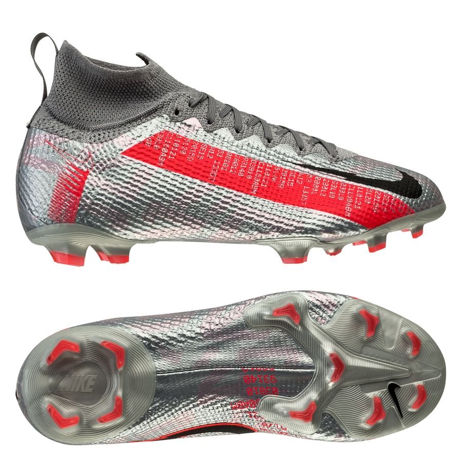 nike mercurial superfly grey and red