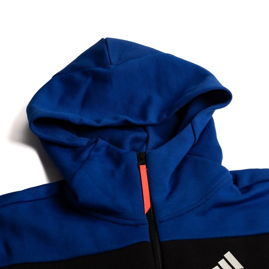 Adidas Hoodie Z N E Full Zip Black Royal Blue Www Unisportstore Com