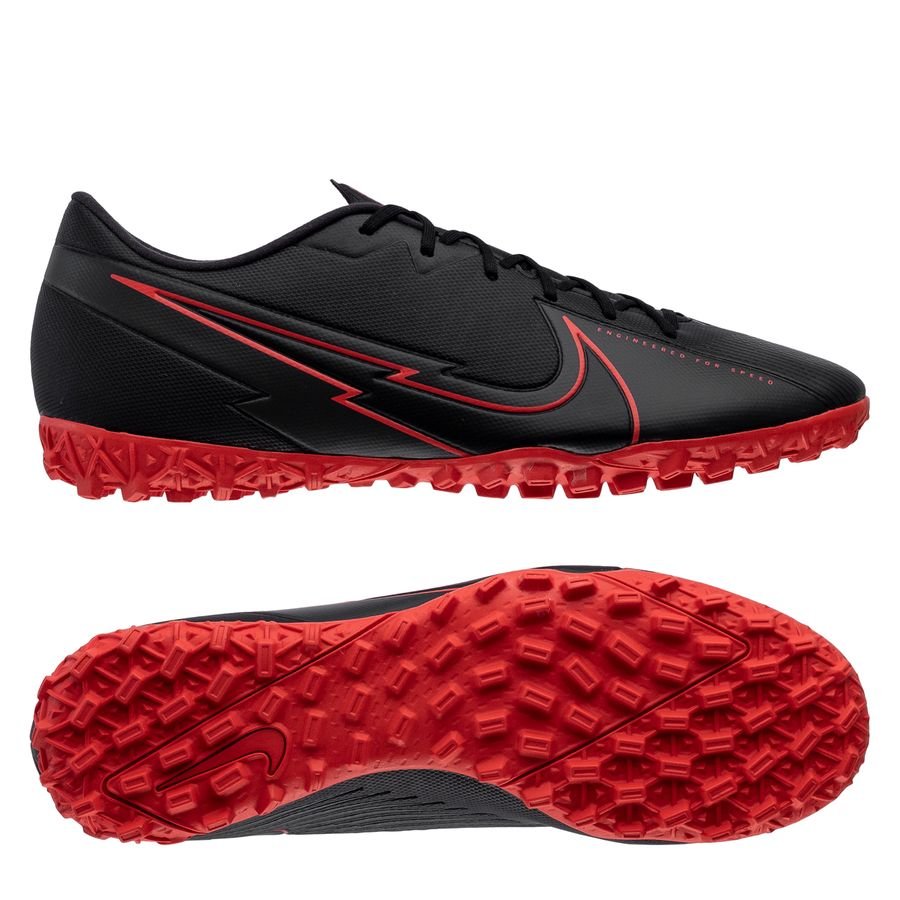 Nike Mercurial VaporX 13 Academy TF Black X Chile Red - Sort/Rød/Grå thumbnail