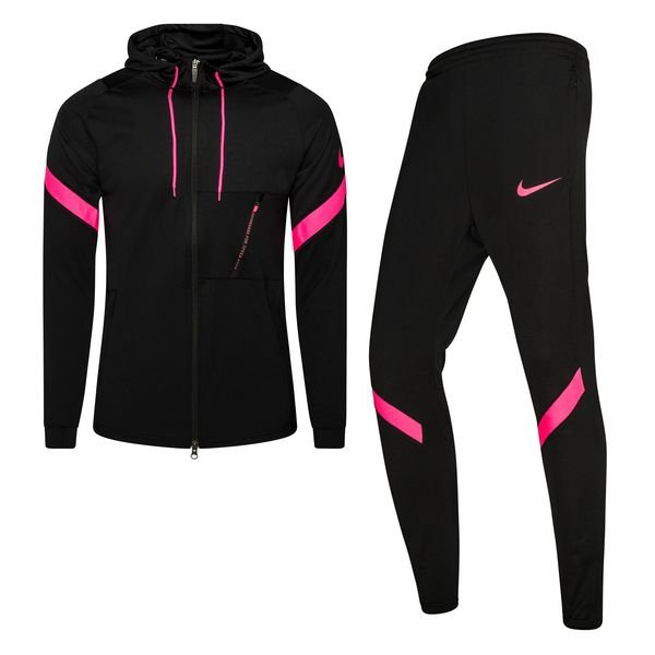 nike dri fit tracksuit black and pink