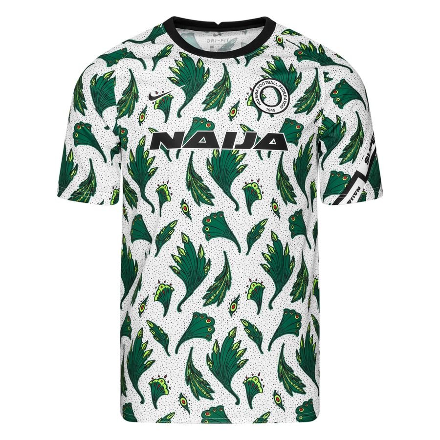 Nigeria Trænings T-Shirt Pre Match - Hvid/Grøn/Sort Børn thumbnail