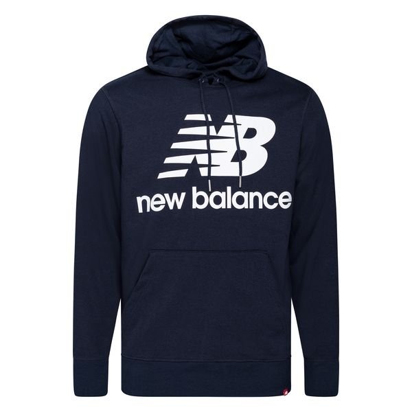 New Balance Hoodie Essentials Stacked Logo - Navy/White | www