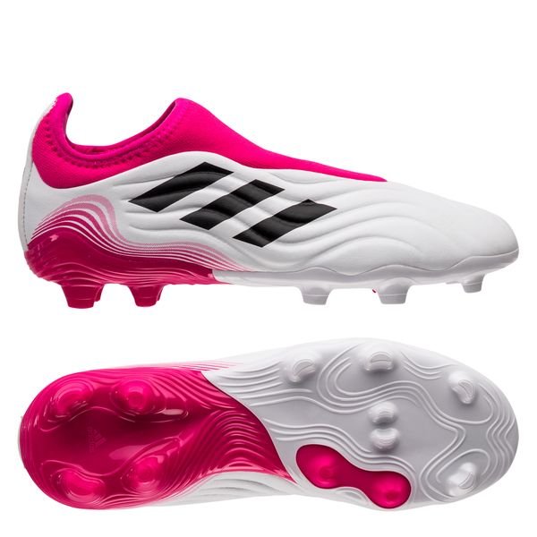 adidas Copa Sense .3 Laceless FG/AG Superspectral - Footwear White/Shock  Pink Kids