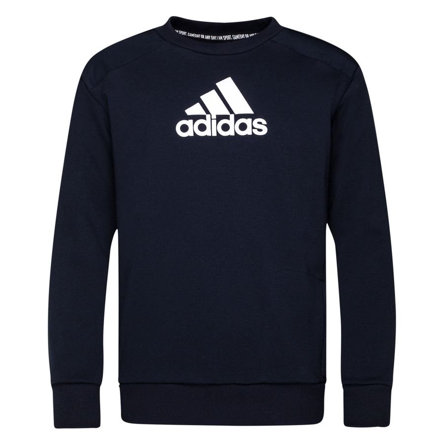 adidas Sweatshirt Crew Badge of Sport - Navy/Hvid Børn thumbnail