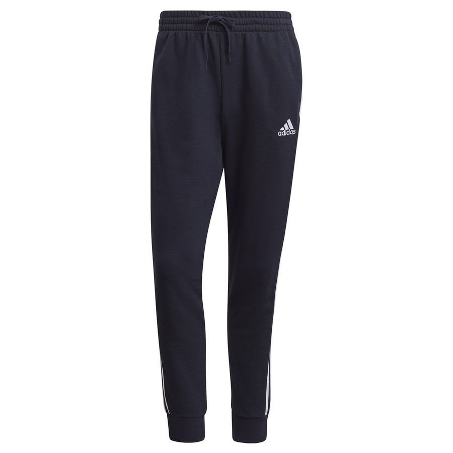 adidas Essentials 3-Stripes French Terry Tapered Bukser - Navy/Hvid thumbnail