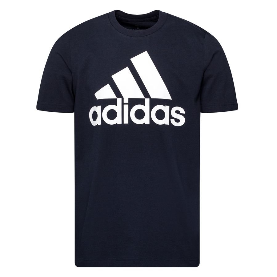 adidas T-Shirt Essentials Big Logo - Navy/Hvid thumbnail
