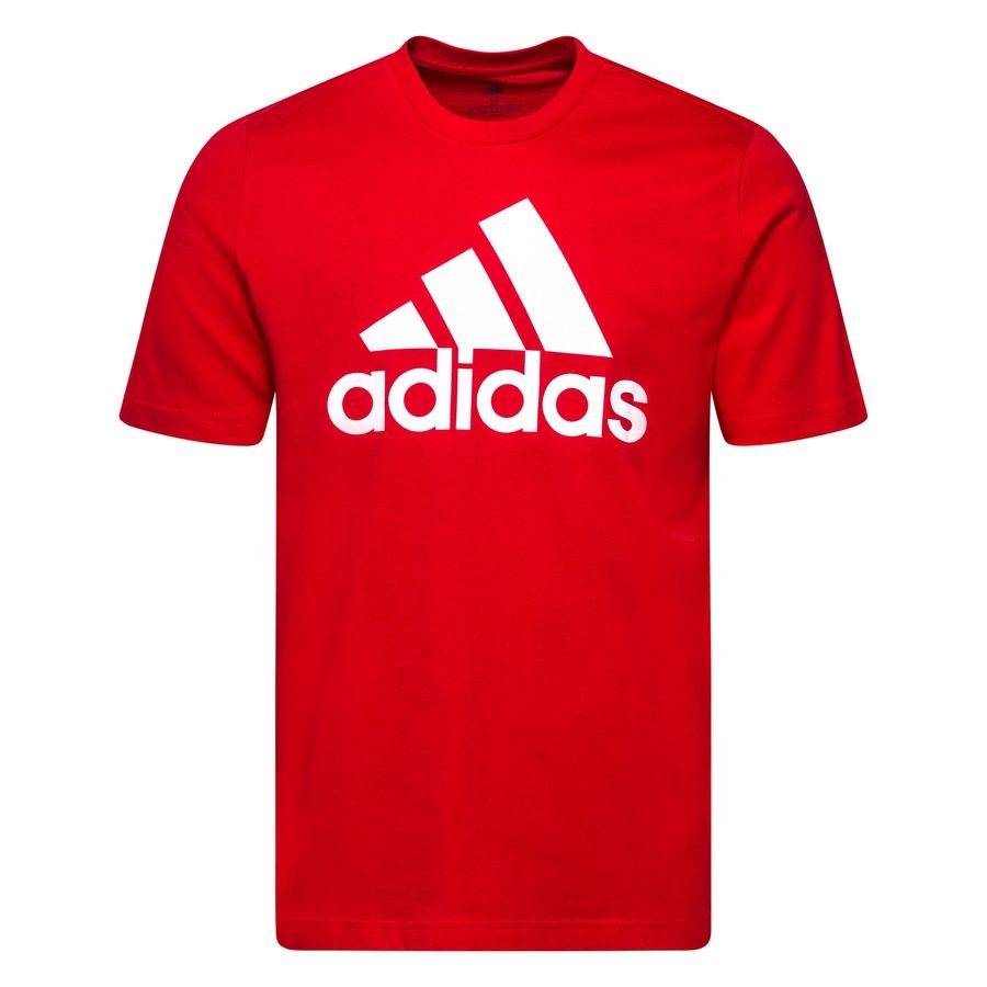 adidas T-Shirt Essentials Big Logo - Rød/Hvid thumbnail