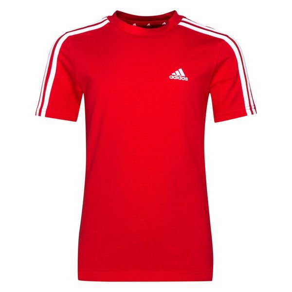 adidas - Red/White Vivid 3-Stripes Kids T-Shirt