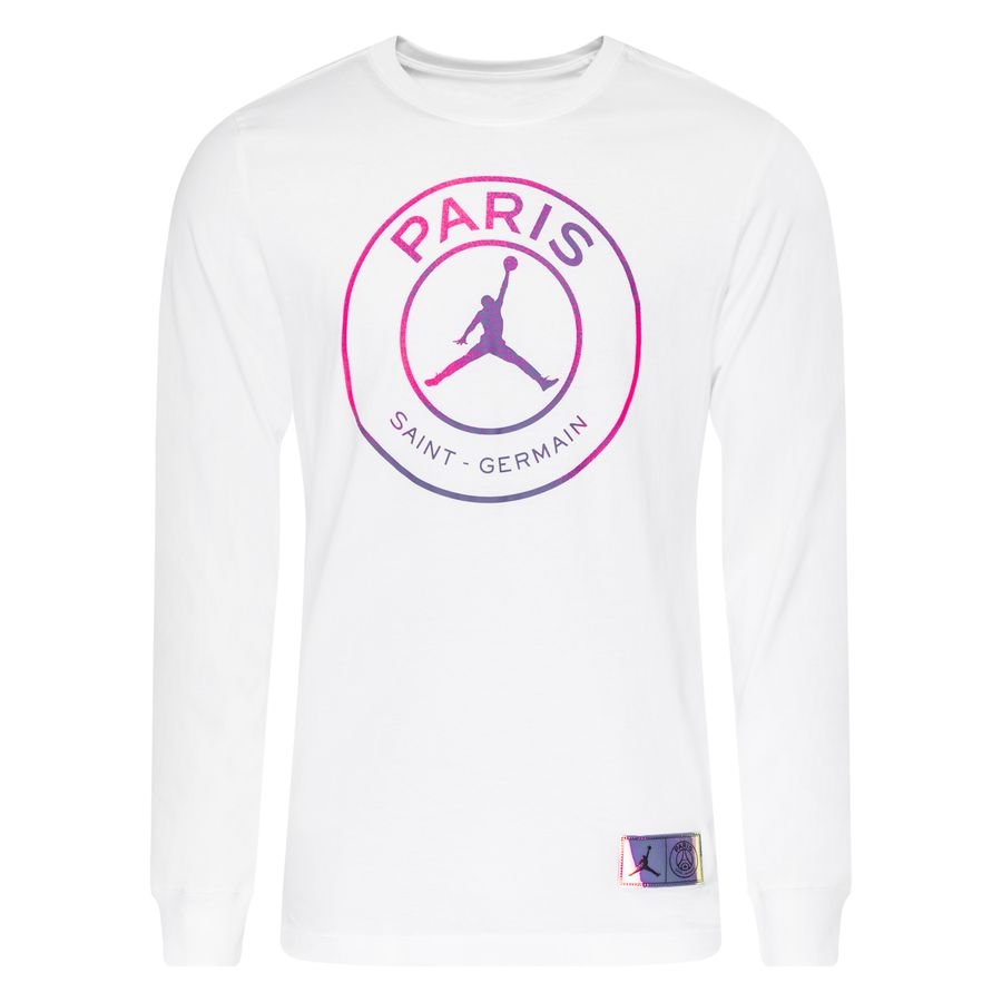 Nike Paris Saint-Germain T-shirt Jordan x PSG - Wit/Paars Lange Mouwen