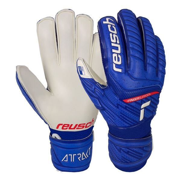 Reusch Unisex Youth Attrakt Grip Finger Support Junior Goalkeeper Gloves 5.5 Blue/White 