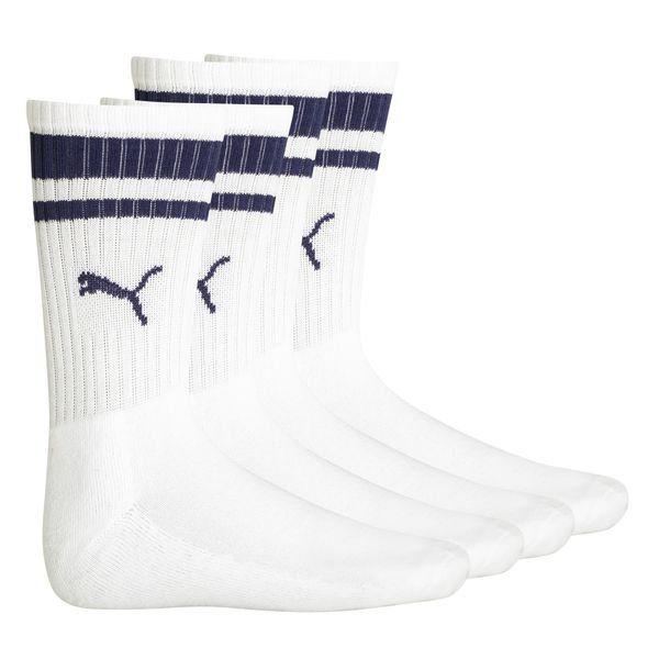 PUMA Socks Crew Heritage Stripe 2-Pack - White/Blue | www.unisportstore.com