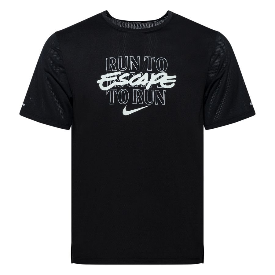 Nike Løbe T-Shirt Dri-FIT Miler Wild Run - Sort/Hvid thumbnail