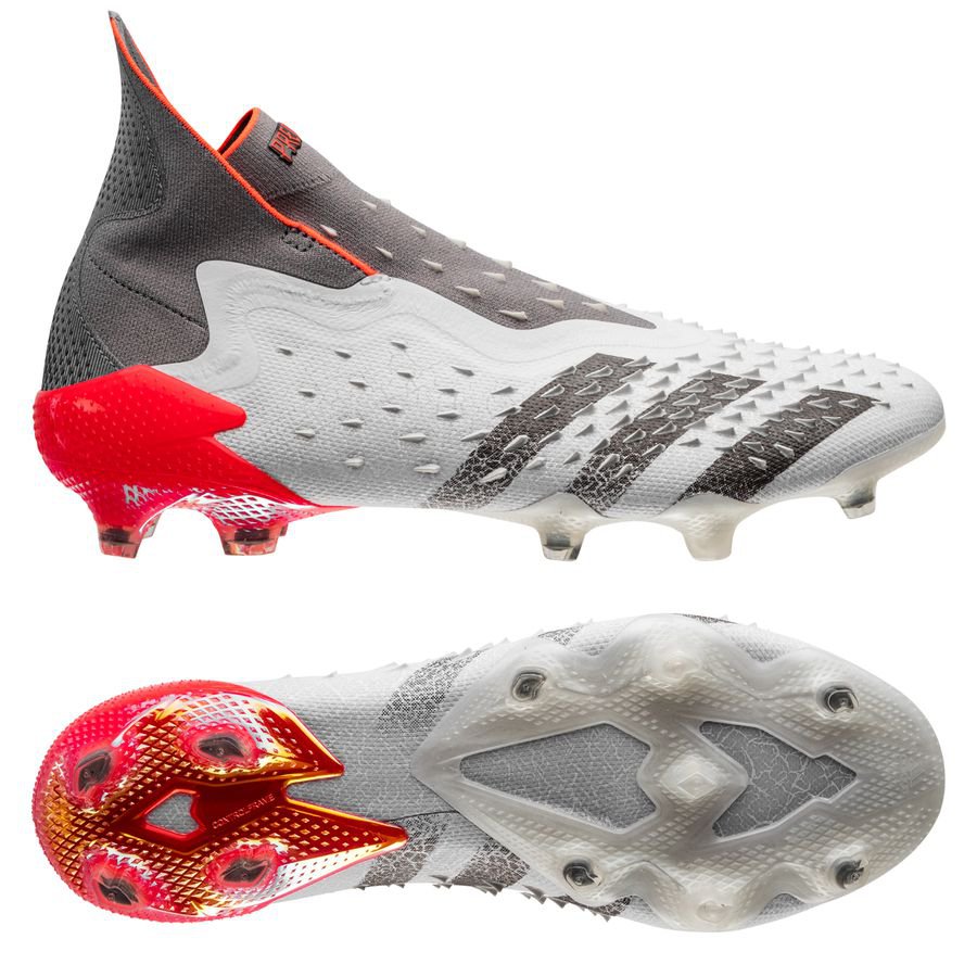 adidas Predator Freak + FG WhiteSpark - Footwear White/Iron Metal/Solar Red  | www.unisportstore.com