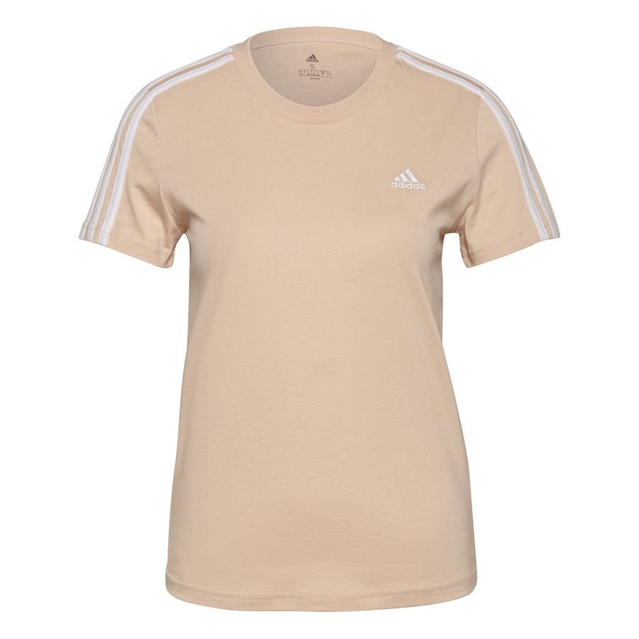 adidas T-Shirt Essentials 3-Stripes - Beige/Hvid Kvinde thumbnail