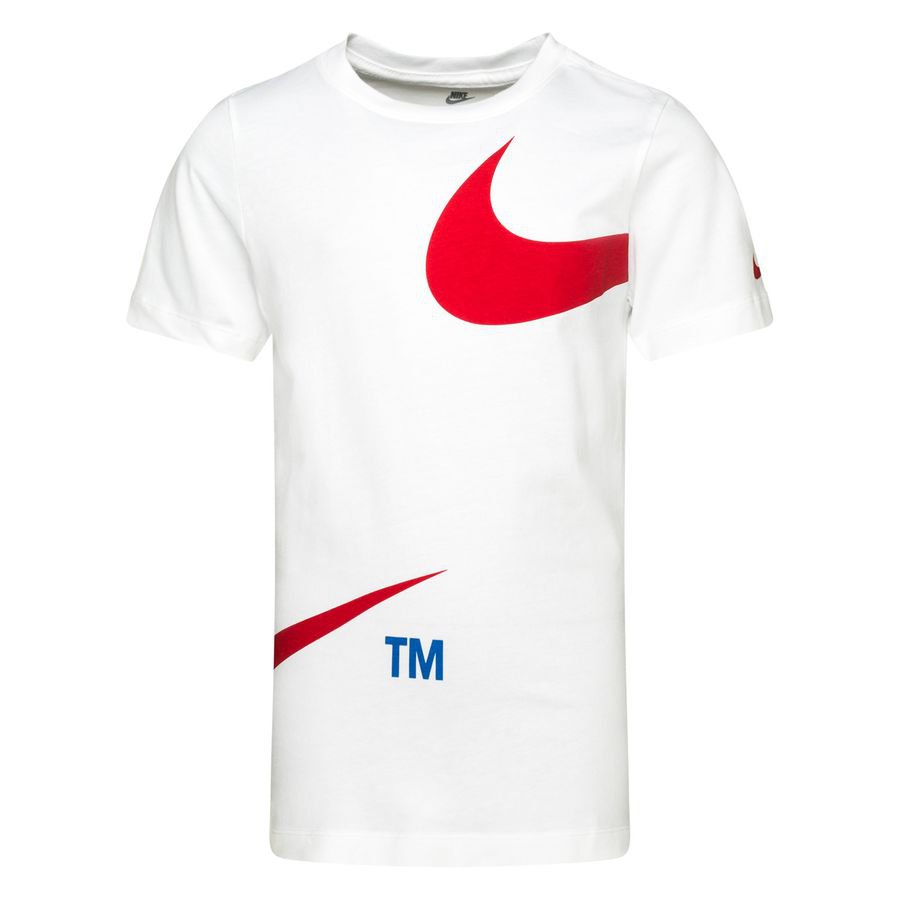 Nike T-Shirt NSW Swoosh - Hvid/Rød Børn thumbnail